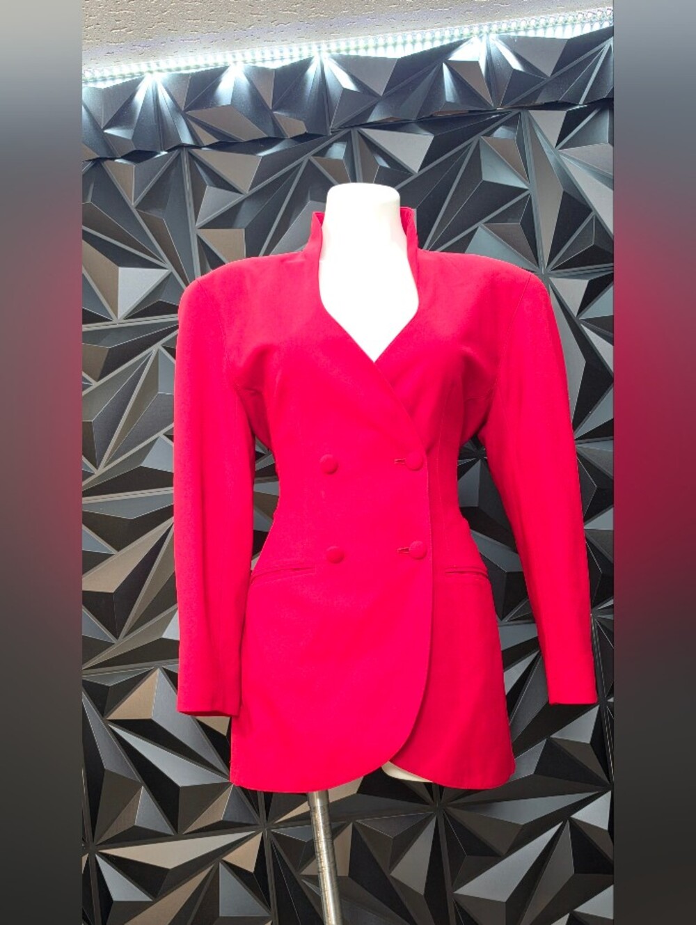 Casual Corner Double-Breasted Hot Pink Blazer